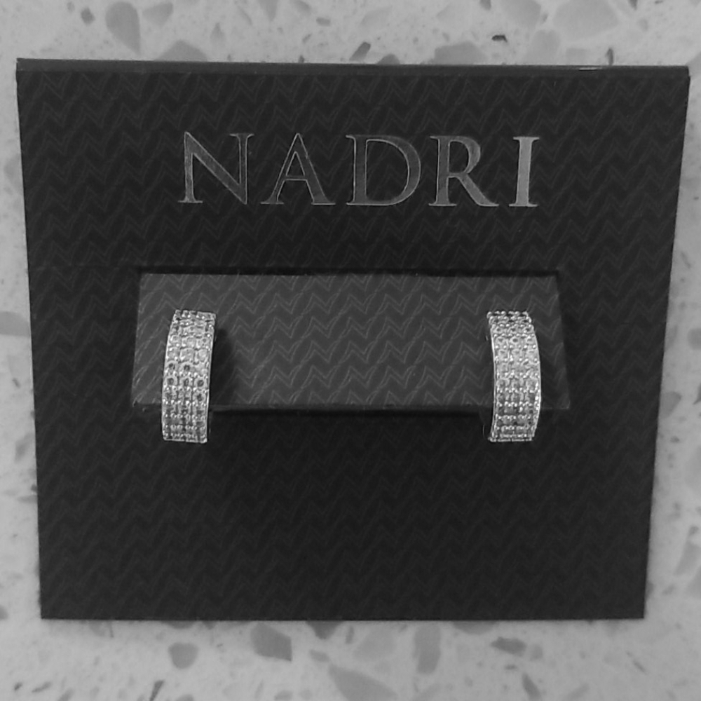 Nadri diamond cz huggie earrings